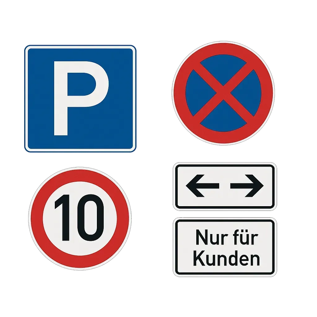 Beschilderung für Parkflächen
