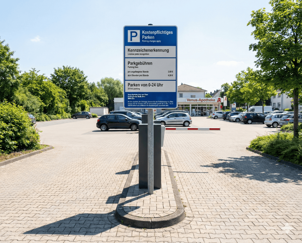 Parkplatzschilder im Corporate Design des Kunden